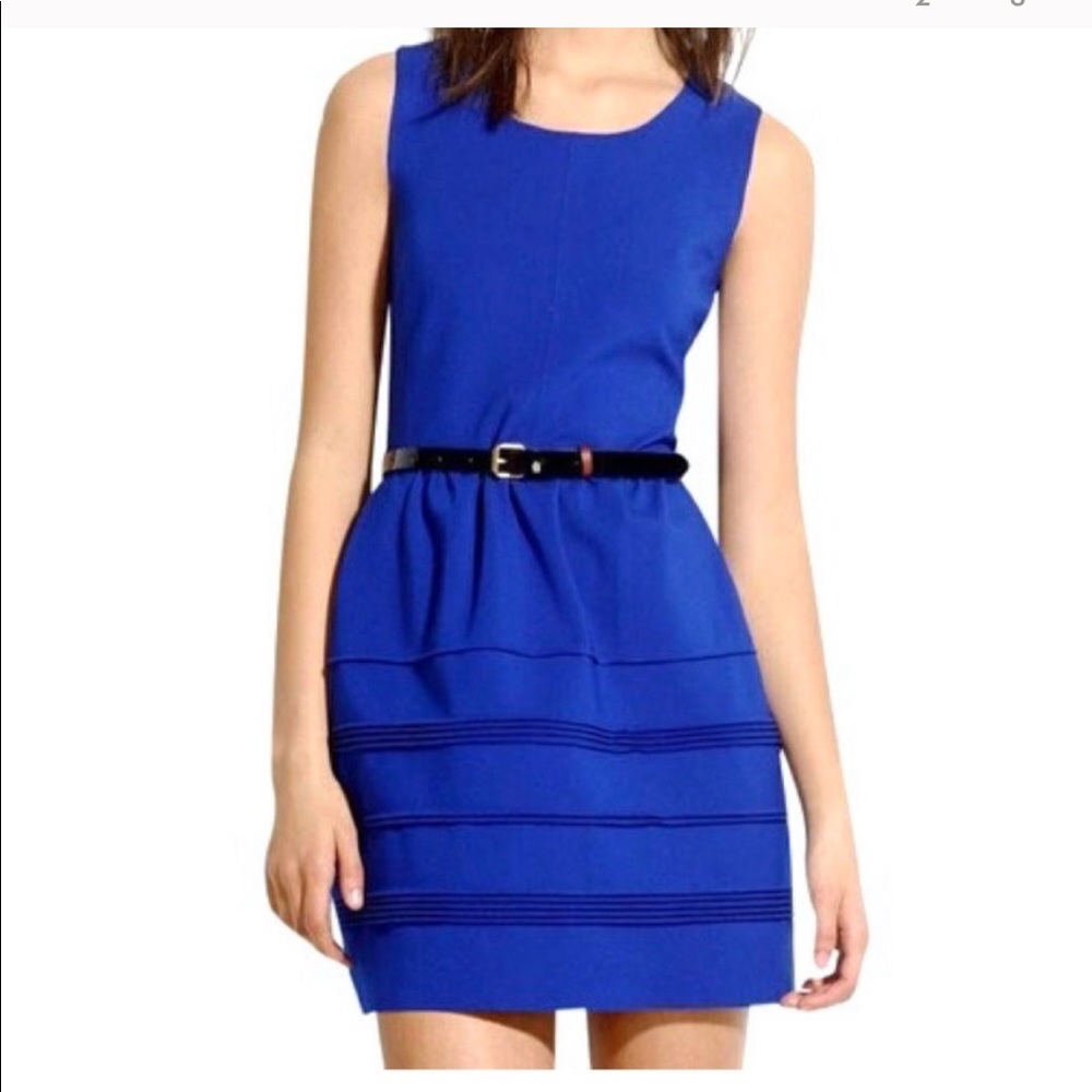 Madewell blue ponte sleeveless skater dress